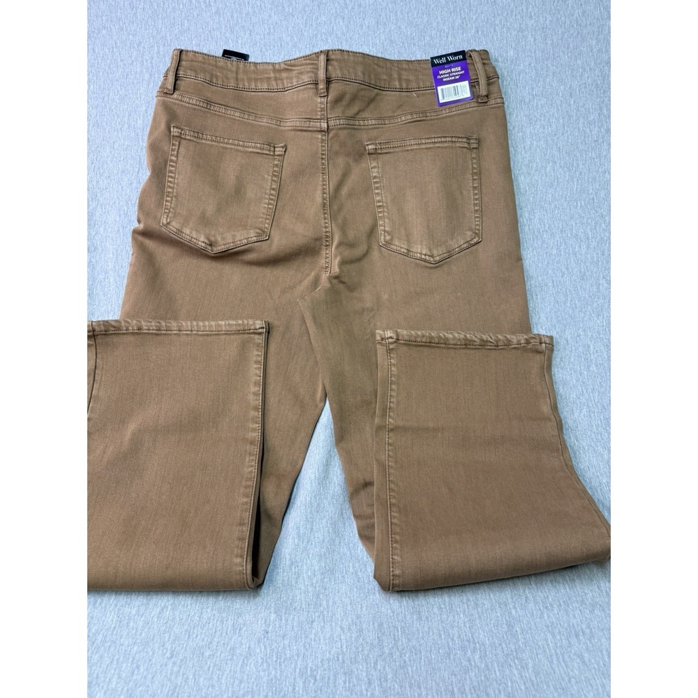 Well Worn Brown Women's High Rise Clasic Straigh Pants 14/34 Inseam 28"NWT